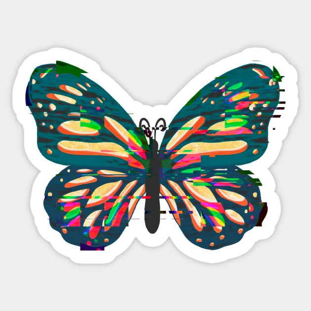 Glitched Butterfly Sticker by Heremeow